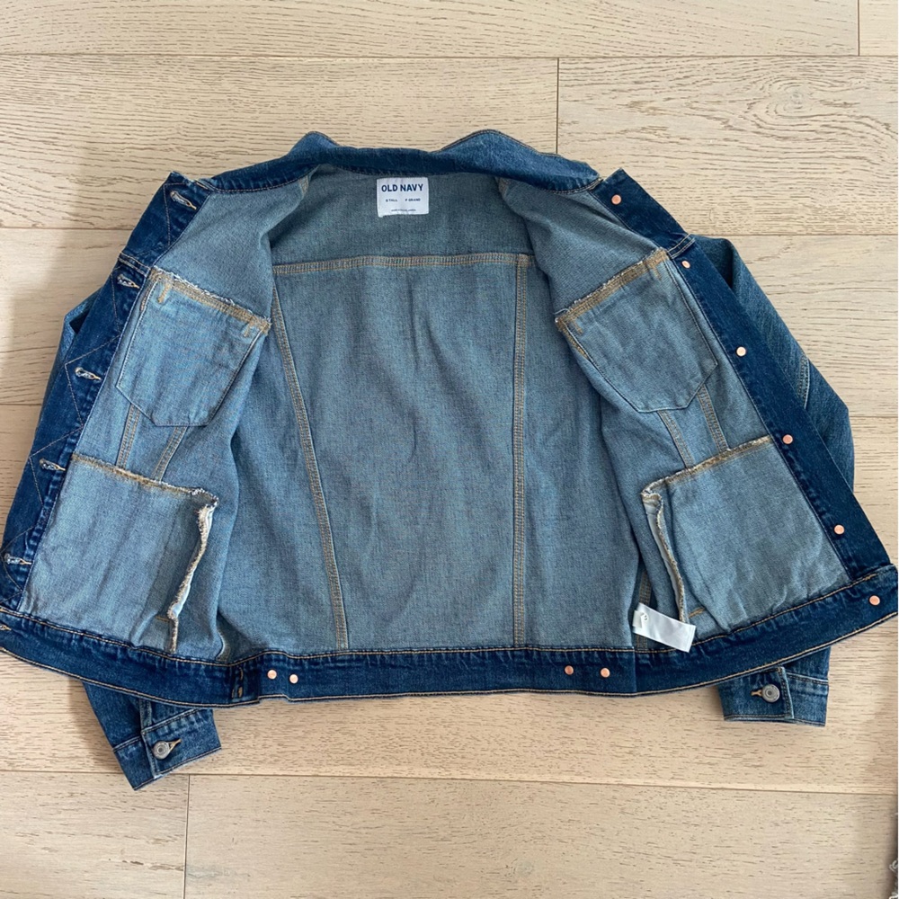 OLD NAVY Stretch Denim Jacket — Small Tall — Medium Wash — NWOT - Picture 5 of 8